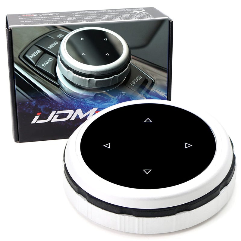 iJDMTOY Larger Knob Cover Compatible with BMW 1 2 3 4 5 7 X Series Multimedia iDrive Button Cover Set (Fit 7-Button iDrive, Confirm Fitment w/ 2nd Pic) - Image 1